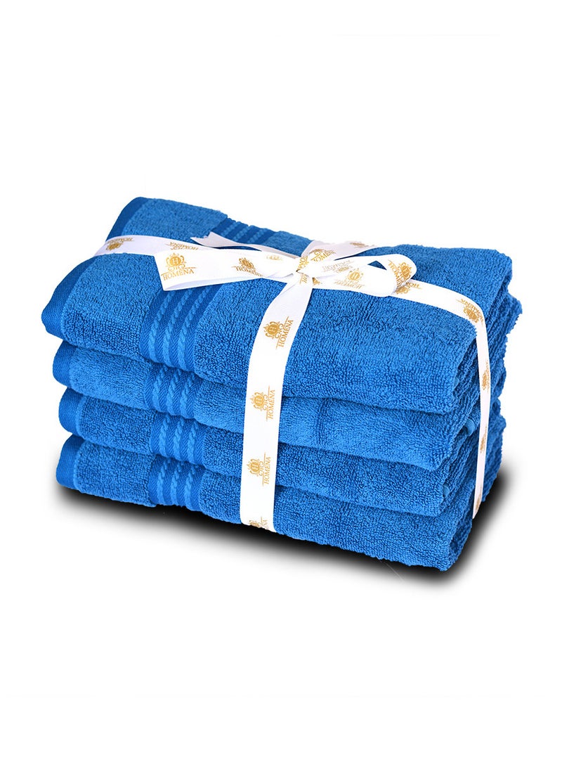 Indulge in Luxury: Royal Blue Premium Hand Towel Set (4 Pack) - 100% Cotton, Spa-Quality Absorbency