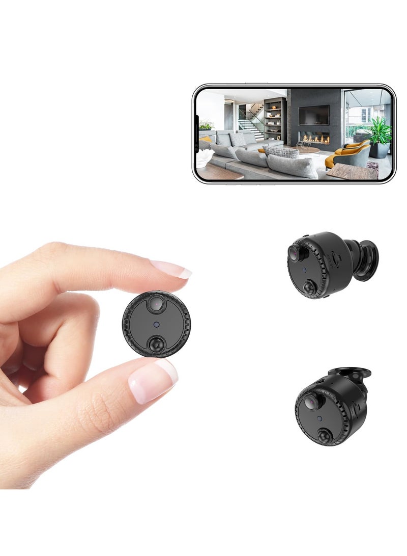 Mini Surveillance Camera, 4K Live Transmission Mobile Phone WiFi Small Wireless Video Surveillance, Easy Install with Magnetic Base, with Recording App Control & Night Vision