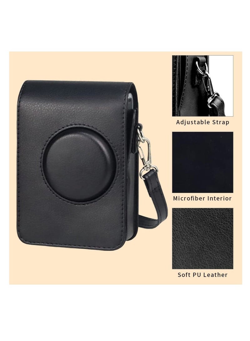 Protective Case for Fujifilm Mini EVO Digital Hybrid Case Instant Film Camera PU Leather Bag with Strap (Brown)