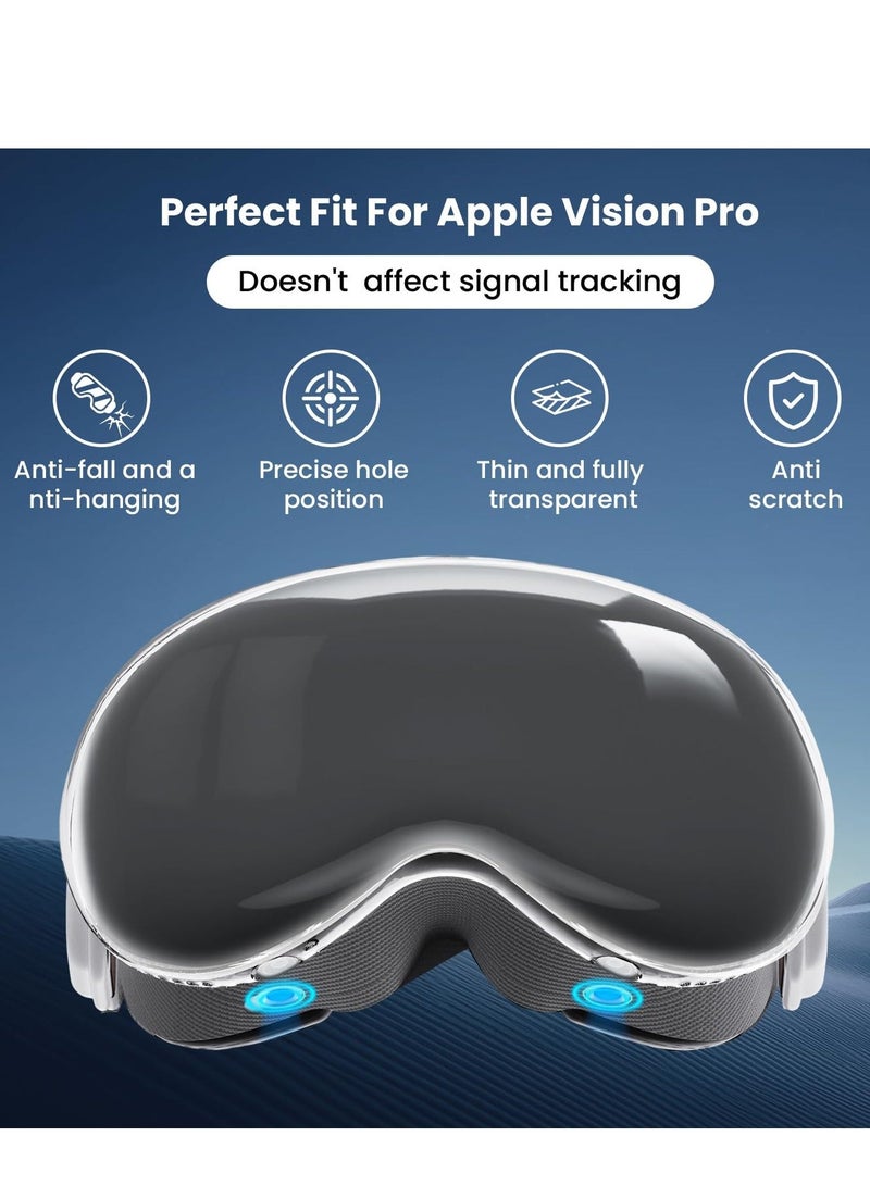 Compatible with Apple Vision Pro Case and Protective Cover TPU Protective Cover for Vision Pro VR Headset Accessories Ultimate Defense with Style Crystal Clear Slim Fit Shockproof Transparent