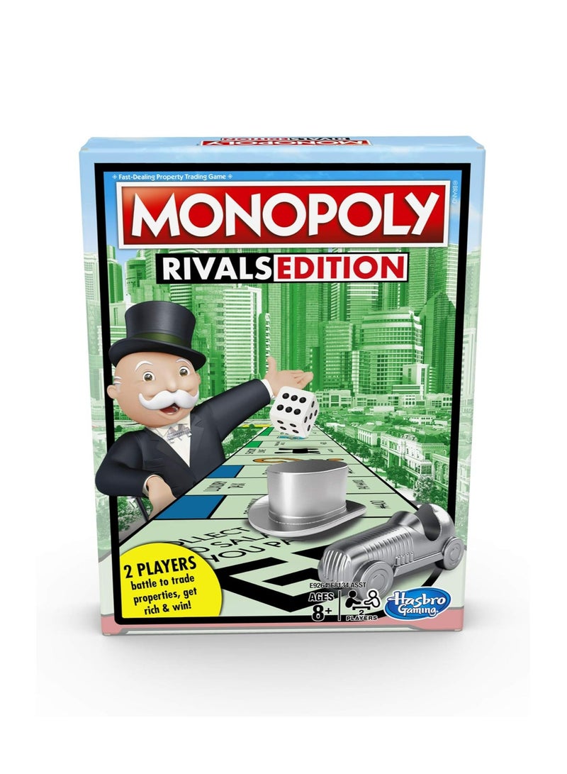 Monopoly Rivals Edition Board Game; Head-to-Head 2-Player Game; Faster Gameplay Than Monopoly
