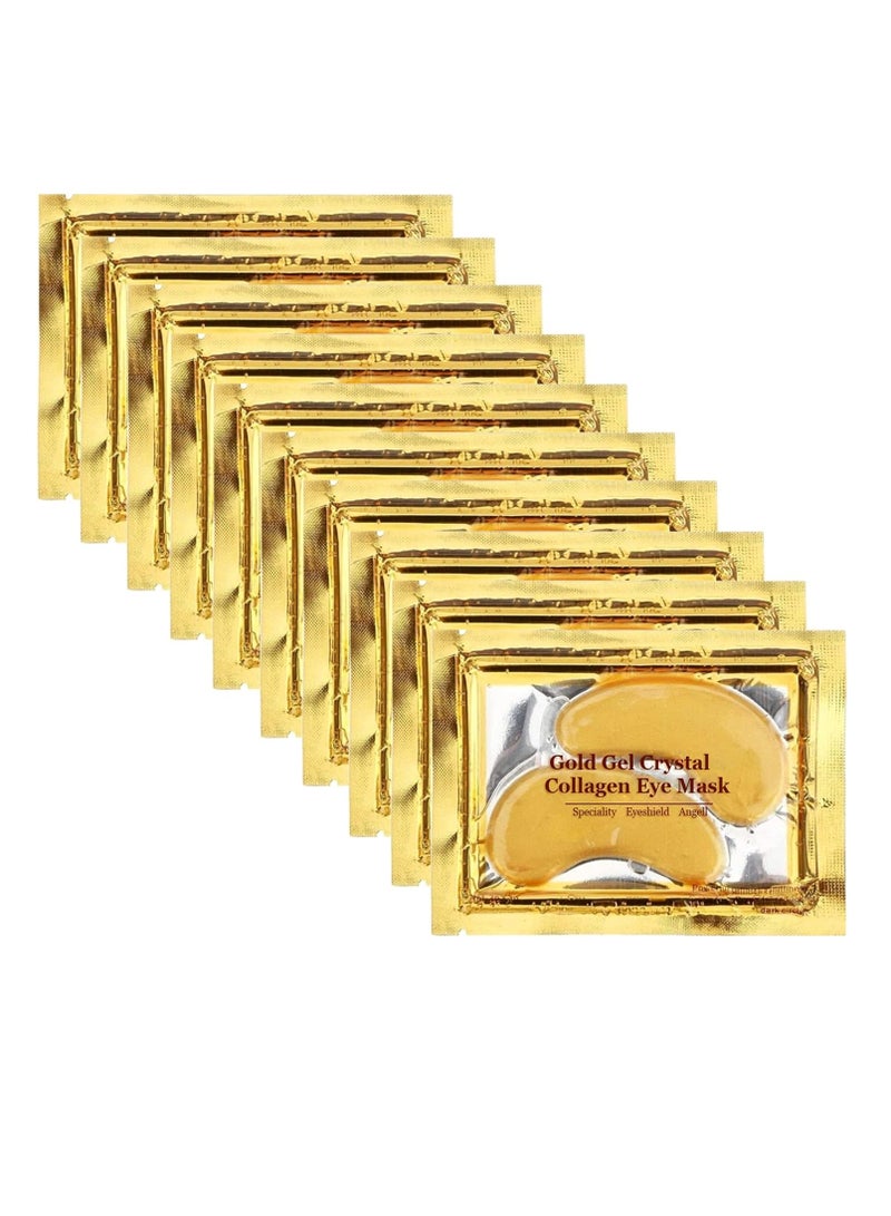Permotary 30 Pairs 24K Gold Gel Crystal Collagen Eye Pads,Under Eye Mask for Moisturizing,Fine Lines,Dark Circles& Puffy Eyes Under Eye Patches,Gold