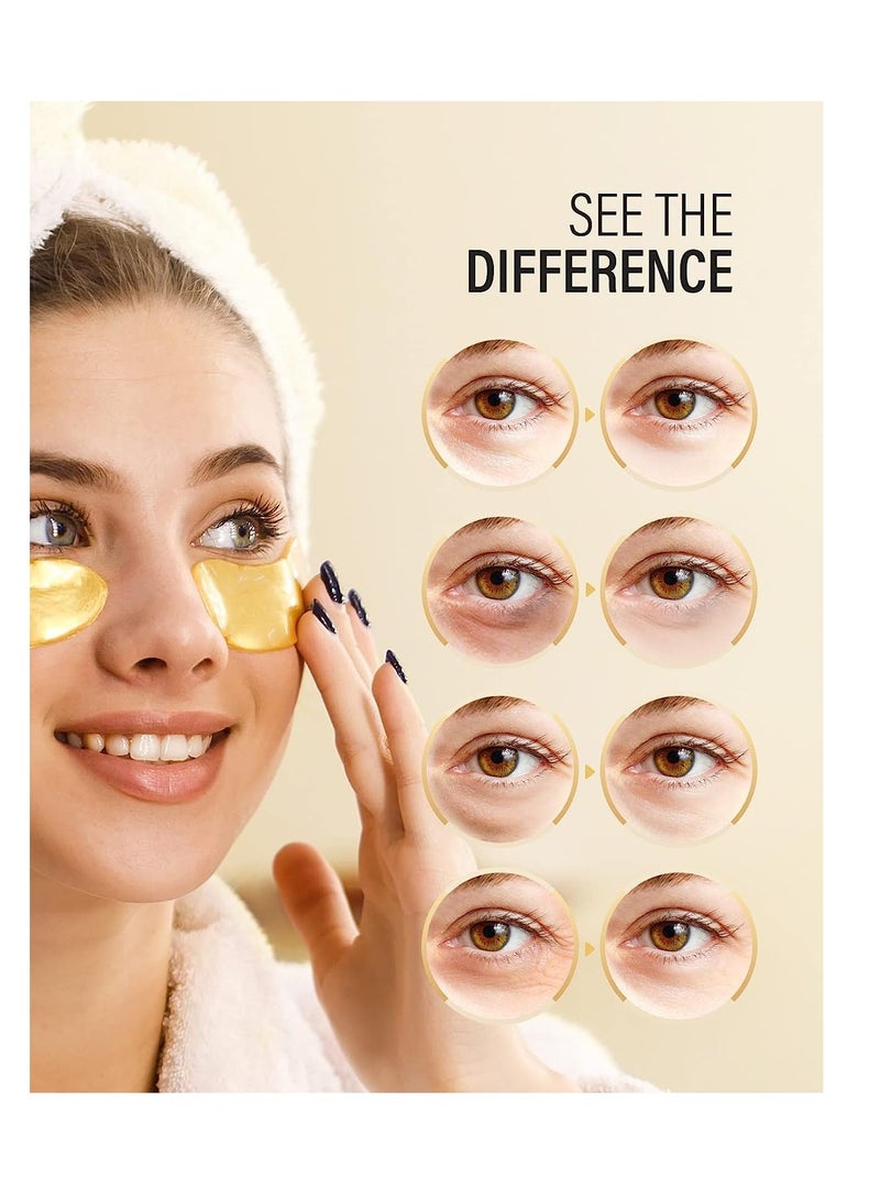 Maskiss 24k Gold Under Eye Patches (25 Pairs), eye mask, Collagen Skin Care Products, Eye Patches for Puffy Eyes, eye masks for dark circles and puffiness