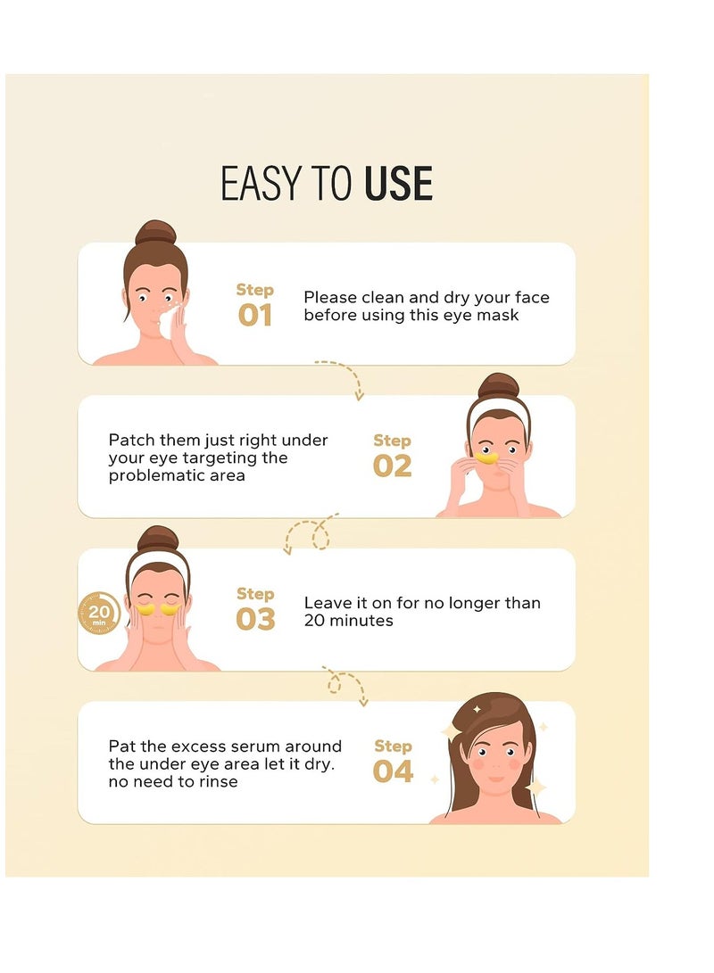 Maskiss 24k Gold Under Eye Patches (25 Pairs), eye mask, Collagen Skin Care Products, Eye Patches for Puffy Eyes, eye masks for dark circles and puffiness