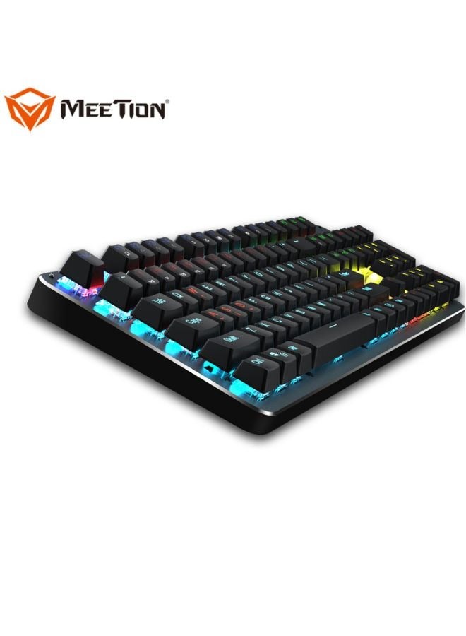 Basic Mechanical Gaming Keyboard Full keys Anti-ghosting Classic Design, Ultimate Enjoyment, RGB Backlighting Mk007, Black