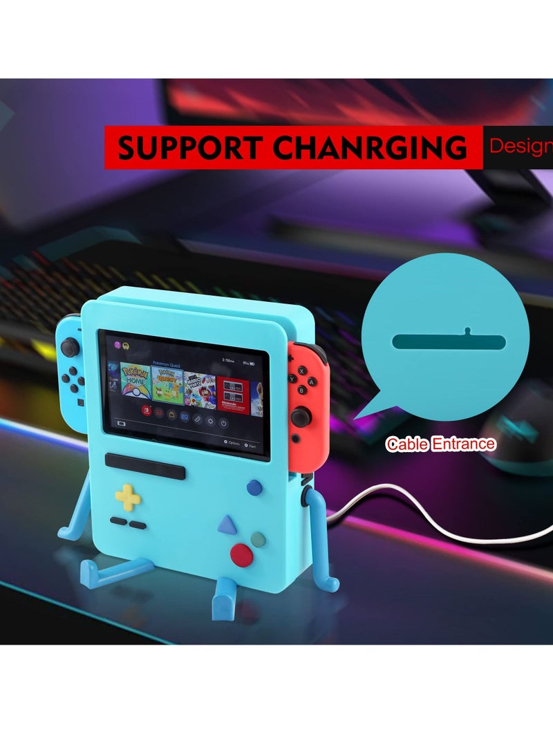 Game Console Stand for Nintendo Switch, Cute Cartoon Handheld Game Console Screen Support Stand Hands-free Support Plate for Protection and Portability (blue)