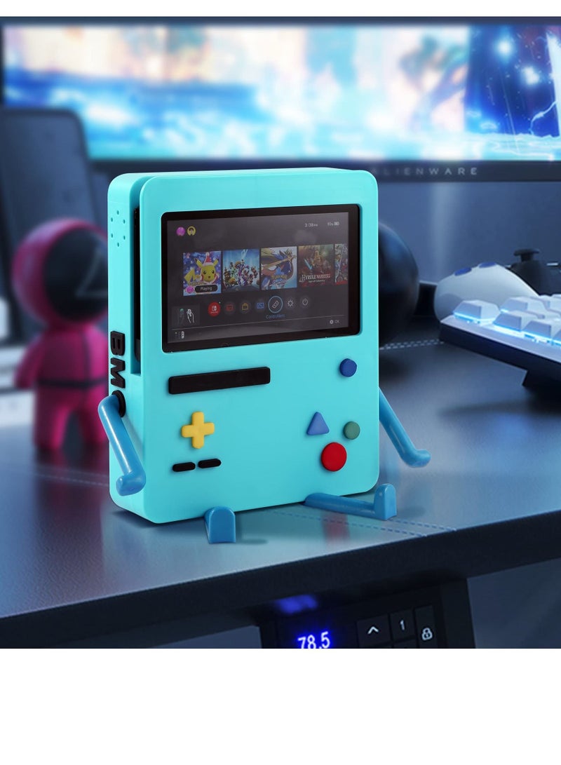 Game Console Stand for Nintendo Switch, Cute Cartoon Handheld Game Console Screen Support Stand Hands-free Support Plate for Protection and Portability (blue)