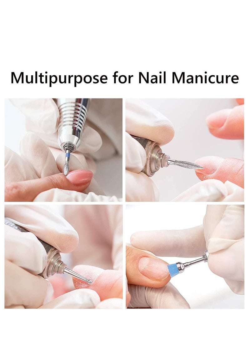 Nail Drill Bits Set, 14pcs Professional Rotary Burrs Diamond Cuticle Remover Bits Kit 3/32