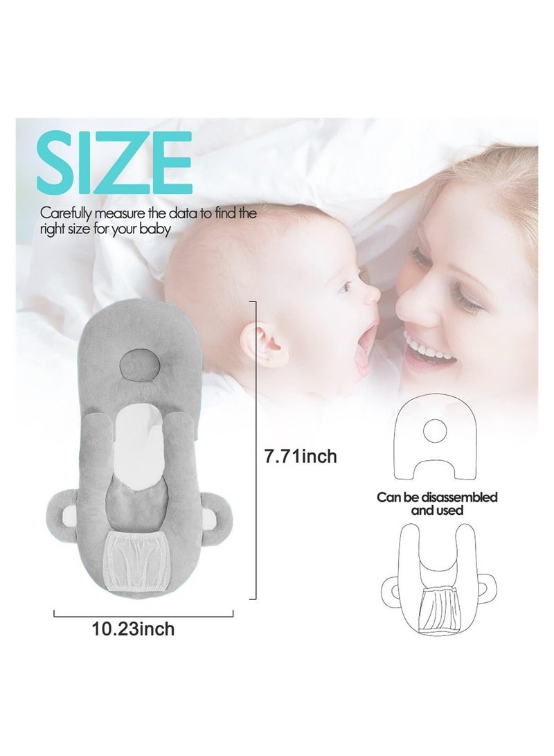 Baby Nursing Pillow, Baby Bottle Holder, Portable Support Pillow for Newborns, Baby Breastfeeding Pad, Adjustable Bottle Support Cushion, Anti-Spitting Milk Pillow, Grey