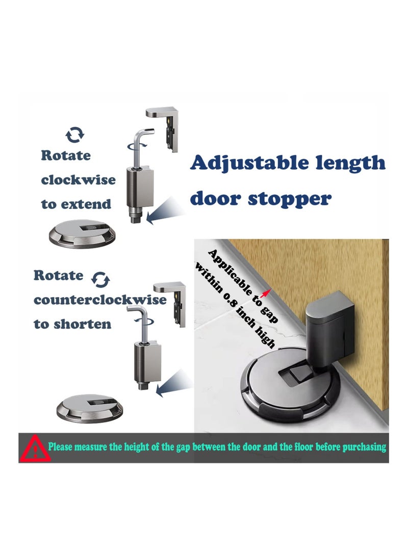 Mechanical Floor Door Stopper Heavy Duty Door Stop for Bottom of Door Strongest Windproof Door Holder to Keep Door Open Catch Nail Free or Screws No Magnetic Doorstop