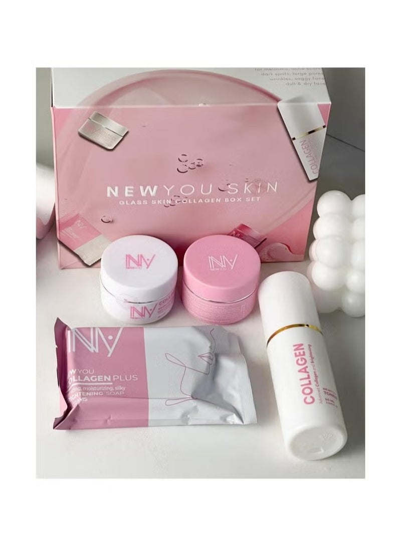 NEWYOU Collagen Glass Skin Box Set - Anti-Aging, Brightening and Glowing Skin