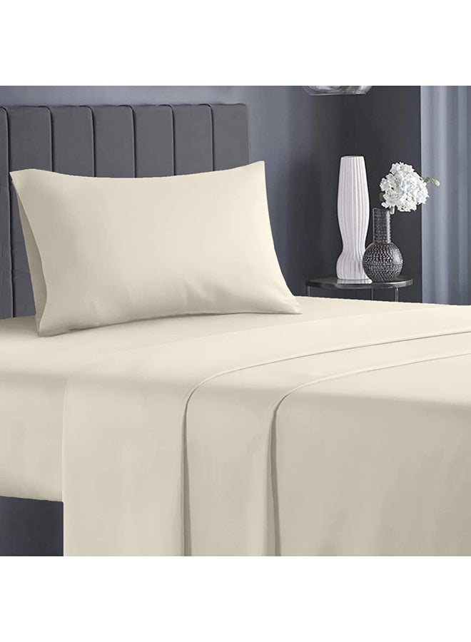 Premium Beige Twin Sheets Set - 1800 TC Series 3 Piece Bed Sheets - Soft Brushed Microfiber Fabric - 16 Inches Deep Pockets Sheets Wrinkle Free & Fade Resistant by Infinitee Xclusives