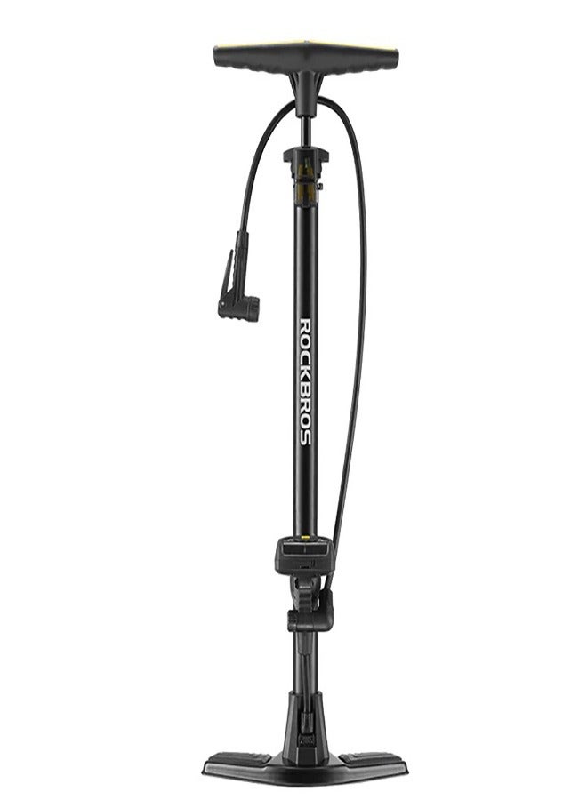 ROCKBROS Bicycle Air Pump with Electric Pressure Gauge Stand Foot Bike Pump