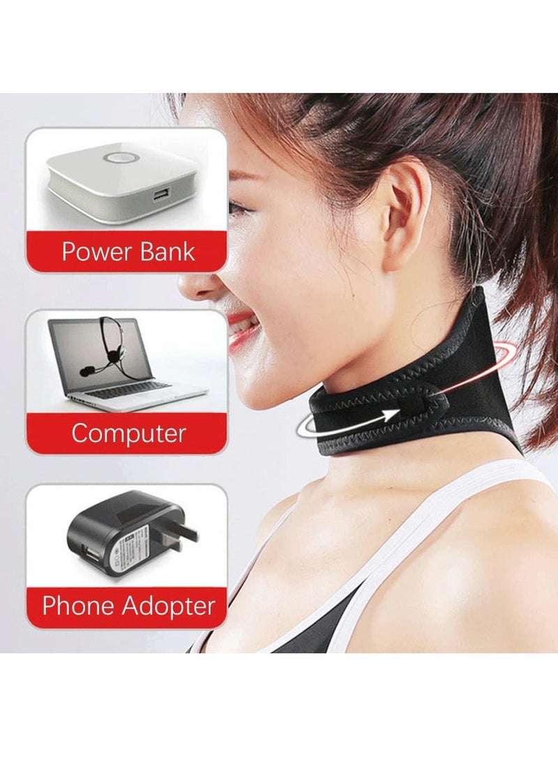 Electric Neck Warmer Wrap Neck Heating Pad for Shoulder Cervical Pain Relief Portable Size Heated Neck Massager with Three Adjustable Heat Modes Black