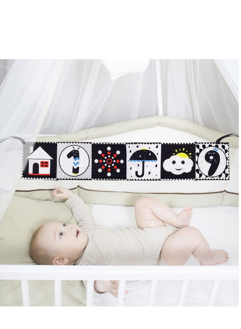 Baby Early Education Cloth Book Black and White High Contrast Baby Sensory Toys 0-6 Months Boy / Girl's Torn Three-dimensional Book Bed Surround Sound Cloth Book