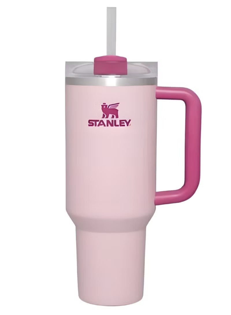 Stanley Quencher H2.0 FlowState Stainless Steel Vacuum Insulated Tumbler with Lid and Straw for Water, Iced Tea or Coffee, Smoothie and More, Flamingo Pink , 40 oz