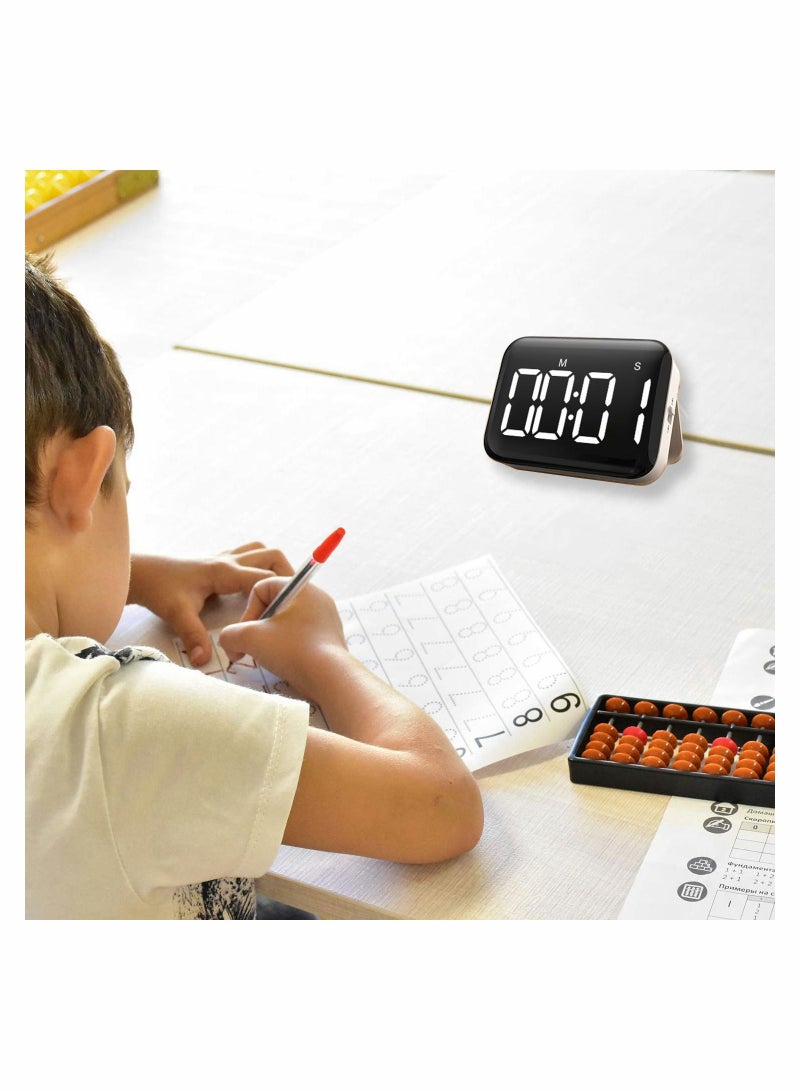 Magnetic LED Digital Electronic Alarm Clock with Constant Light Function 3 Level Volume Quiet Egg for Children and The Elderly Classroom Teacher Kids Chef