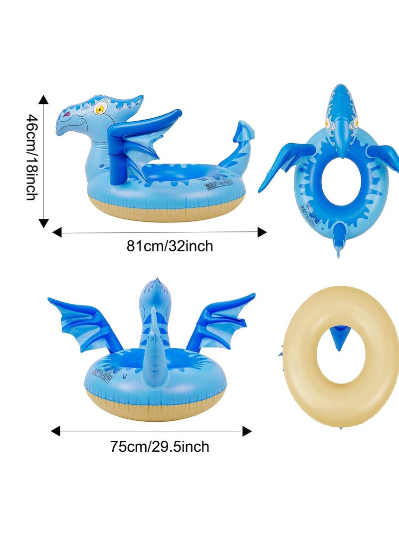 Swim Rings for Adults & Kids, Dinosaur Swimming Pool Rings for Kids, Floaties Inflatable Toy Fun Party Swimming Pool Floats with a Zizi Sound Learn to Swim Water Pool Foats