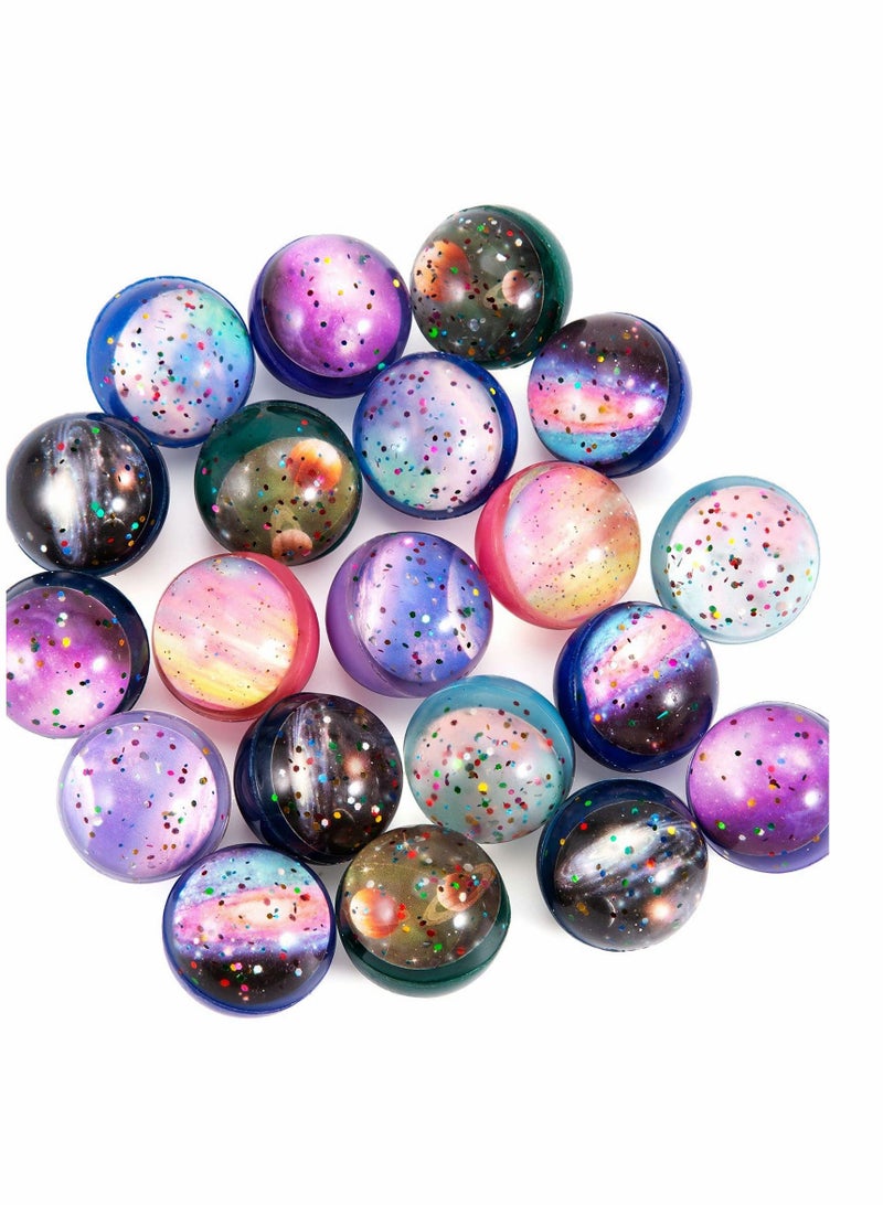 Bouncy Balls - Rubber Balls for Kids - Bowling Bounce Balls, 20 PCS Bouncy Balls, 32mm Space Theme Bouncy Balls for Kids Party Favors, Gift Bag Filling