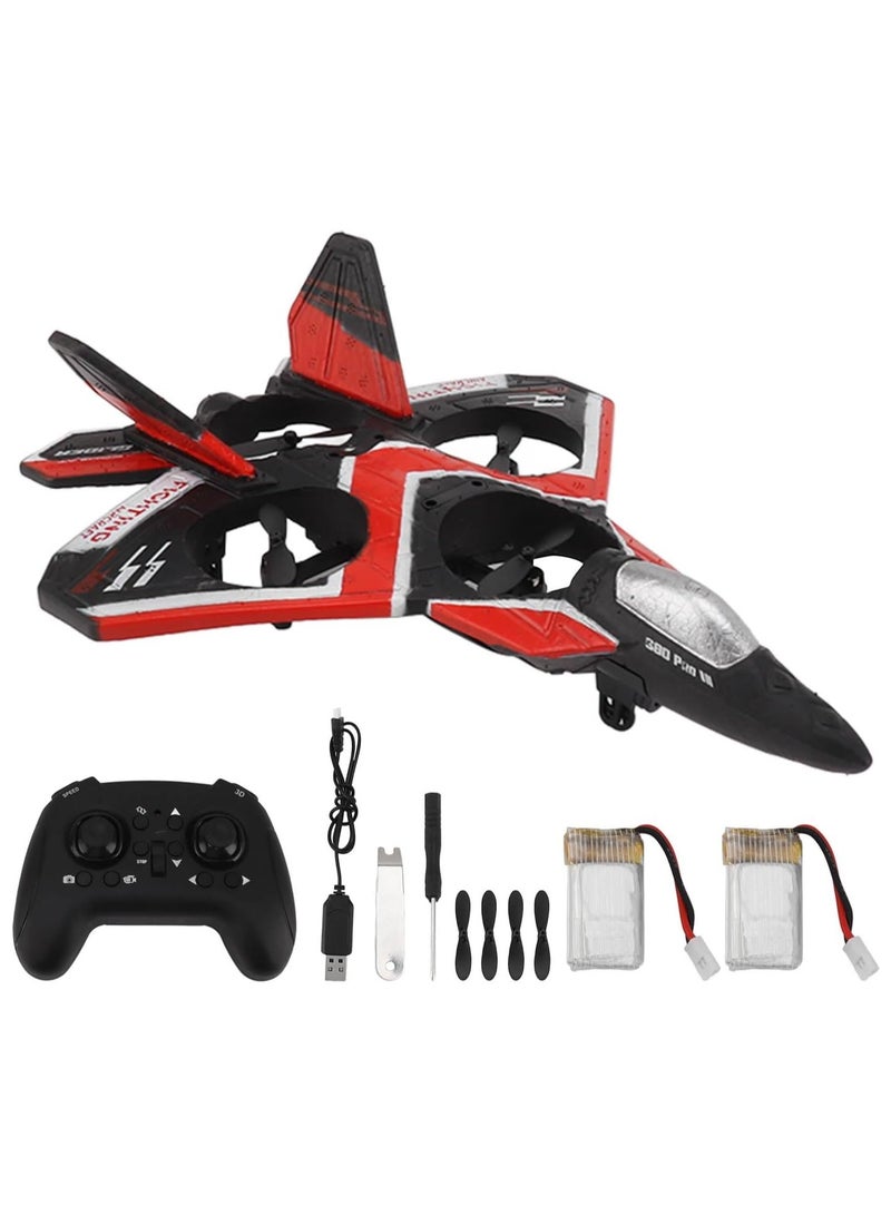 2.4Ghz Jet Remote Control Airplane with 360° Stunt, S80 Fighter Jet Toy, Automatic Hovering, 500mAh Battery ＆ Lights, 3 Speed Jet Fighter Stunt RC Airplane for Beginner, Adult