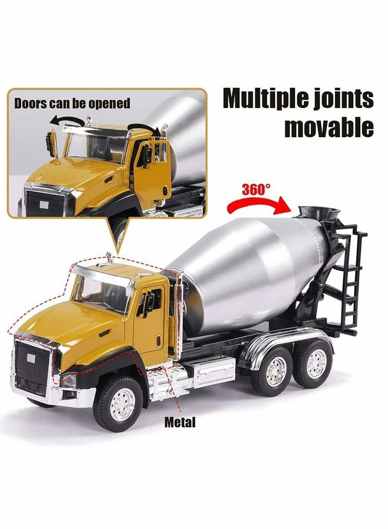 Model Toys Cars, 3 Pack of Diecast Engineering Construction Vehicles, Metal Collectible Model Cars, Pull Back Car Toys with Opening Doors for Boys and Girls (Dump Truck, Digger, Mixer Truck)