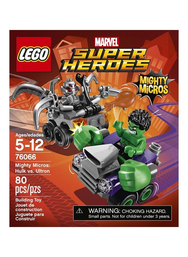 80-Piece Mighty Micros: Hulk Vs Ultron Building Kit 76066 5+ Years