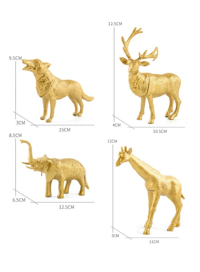 8-Piece Simulation Golden Animal Model Set, High Quality Solid Animal Toy, Mini Gold Animal Toys, Animal Educational Toys Set, Hand Painted Animals Toy, Cake Toppers Birthday Gift for Kids Toddlers
