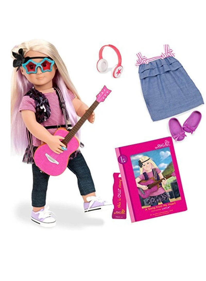 Posable Rock Star Layla Doll with Book (46cm)
