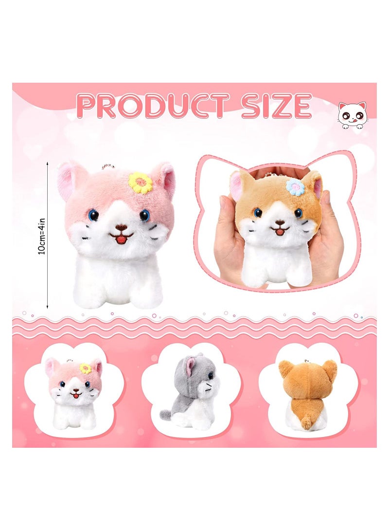 9 Pcs Mini Cats Plush Toy Kitten Stuffed Animals Stuffed Cats Lot Tiny Stuffed Kitten Soft Plush Cats Doll Hanging Pendant Ornament for Backpacks Handbags Keychains Pencil Cases