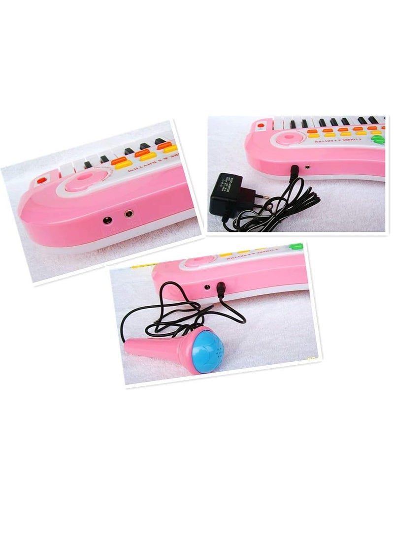 EASY FUTURE 37Key Toy Keyboard Piano Electronic and Battery Piano Musical Instrument Child Kids Musical Toys Including Microphone NOQM3758 pink Pink