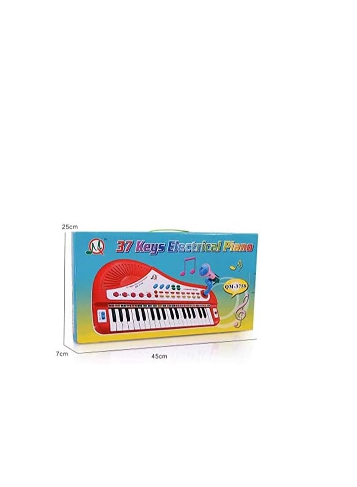 EASY FUTURE 37Key Toy Keyboard Piano Electronic and Battery Piano Musical Instrument Child Kids Musical Toys Including Microphone NOQM3758 pink Pink