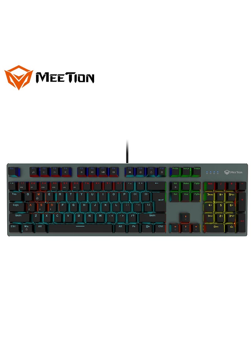 Mk007 PRO Meetion Basic Mechanical Gaming Keyboard  with OUTEMU blue switch, Crisp Sound, Ergonomic design, LED backlight , full-key anti-collision Satisfy Gamers (Black)