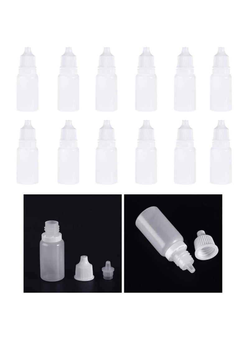 50pcs 10ml Eye Liquid Dropper Bottles Plastic Squeezable Bottles Eye Liquid Storage Pot Refillable Bottle for Essential Oils Aromatherapy