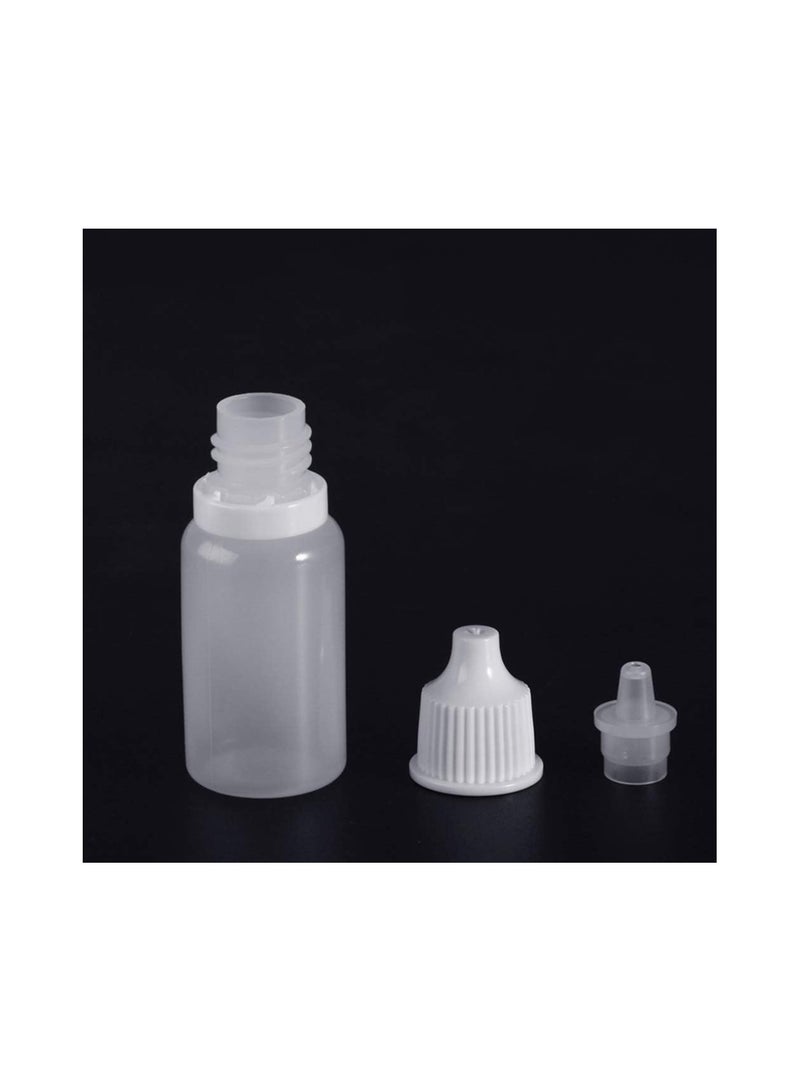 50pcs 10ml Eye Liquid Dropper Bottles Plastic Squeezable Bottles Eye Liquid Storage Pot Refillable Bottle for Essential Oils Aromatherapy