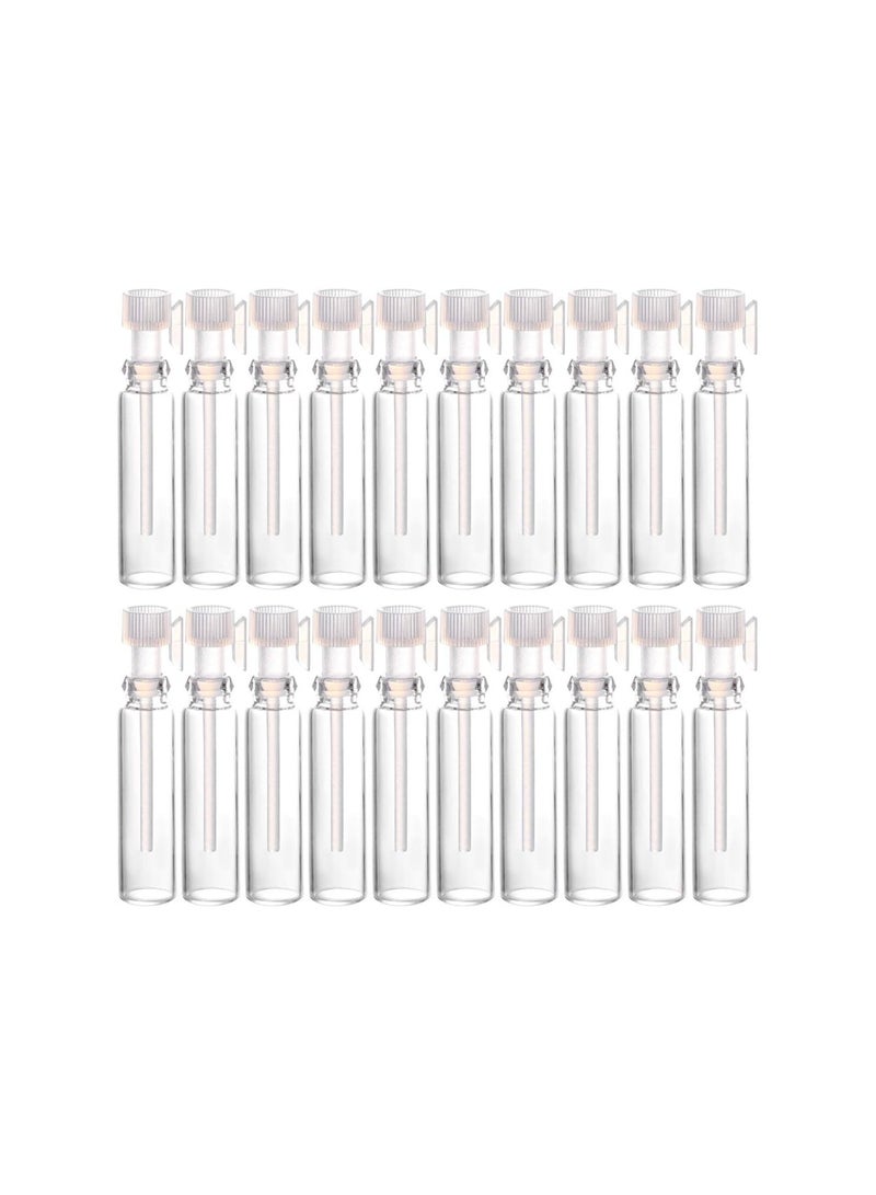 100pcs Dropper Bottles Perfume Bottles Refillable Empty Bottles Perfume Glass Containers (1ML Transparent Dropper), Brand and New
