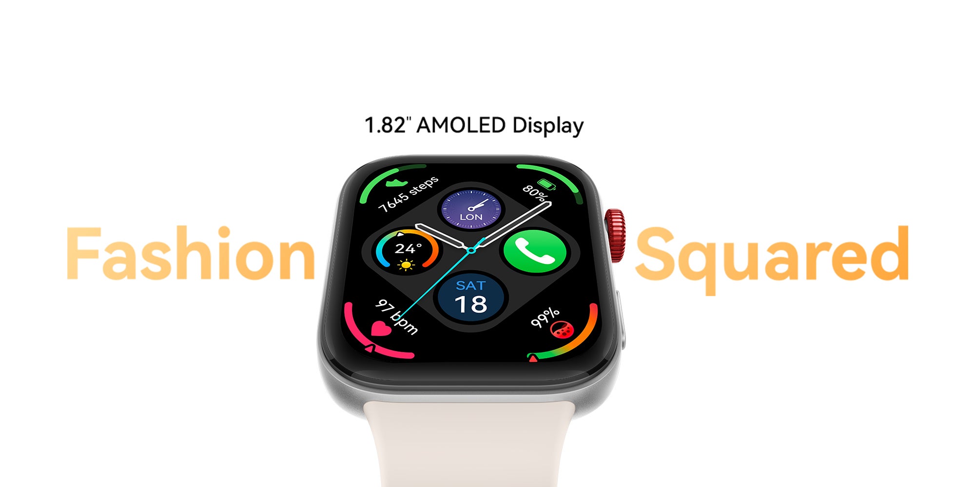 Watch Fit 3 Smartwatch, 1.82 Inch Amoled Display, Comfortable And Stylish Design, Scientific Workout Coach, Upgraded Health Management, Compatible With iOS And Android Pink