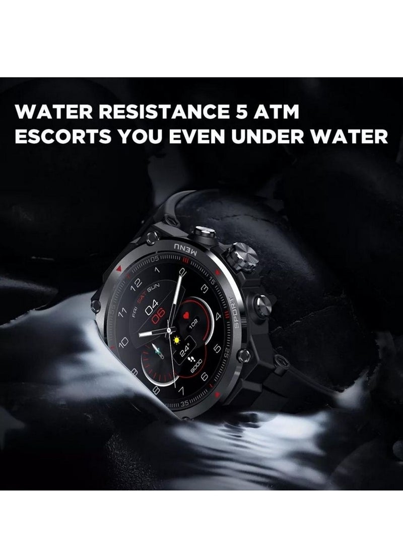 Zeblaze Stratos 2 AMOLED 1.3 Inch Display GPS Built-in Bluetooth V5.0 Smartwatch with 24H Health Monitor, 240+ Watch Faces & Up to 25 Days Battery Life Android iOS - Meteorite Black