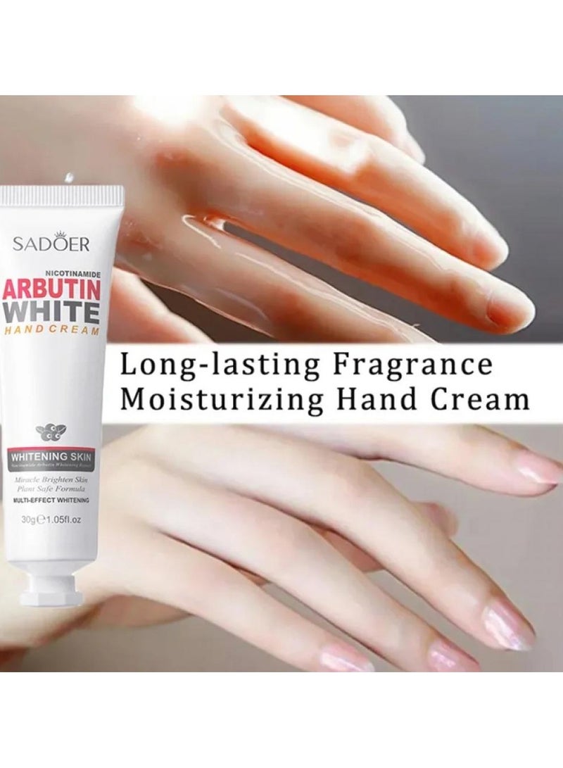 Niacinamide Arbutin Hand Whitening and Moisturizing Cream, Non-Greasy Cream Hydrates and Moisturizes Hand Dry Skin - 30 g