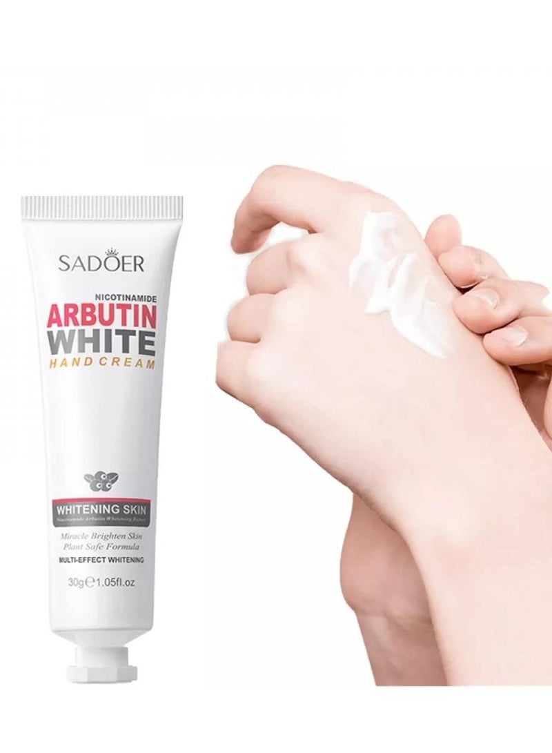 Niacinamide Arbutin Hand Whitening and Moisturizing Cream, Non-Greasy Cream Hydrates and Moisturizes Hand Dry Skin - 30 g