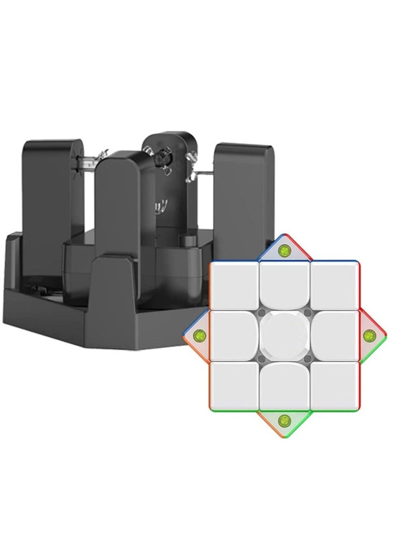 Cube Solving Machine Automatic Puzzle Scrambler & Solver, Compatible with GAN 356i2 i3 iplay iCarry Speed Cubes(Cube is not Included) & with The Newest Version APP