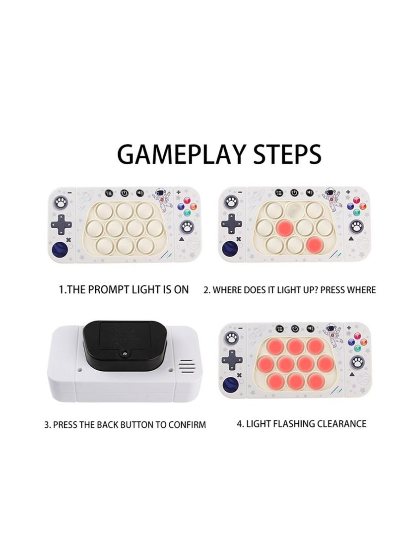 Quick Push Game Console, Bubble Stress Puzzle Pop Light Up Game, Fidget Travel Games, Exercises Reaction Ability, Improves Concentration, Gift Idea for Kids & Teens Boys & Girls