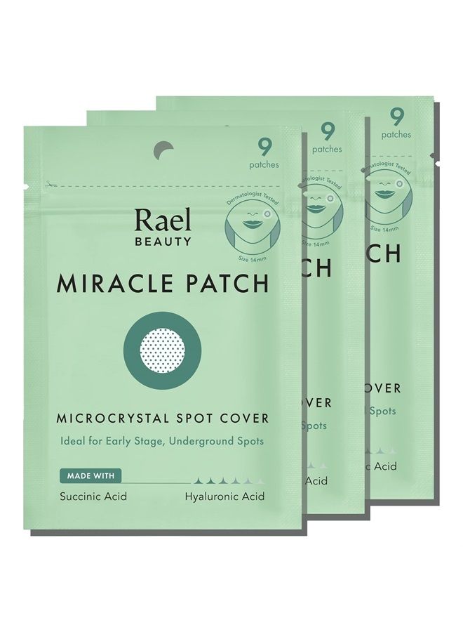 Pimple Patches, Miracle Microcrystal Spot Cover - Hydrocolloid Acne Patches for Early Stage, with Tea Tree Oil, for All Skin Types, Vegan, Cruelty Free (27 Count)