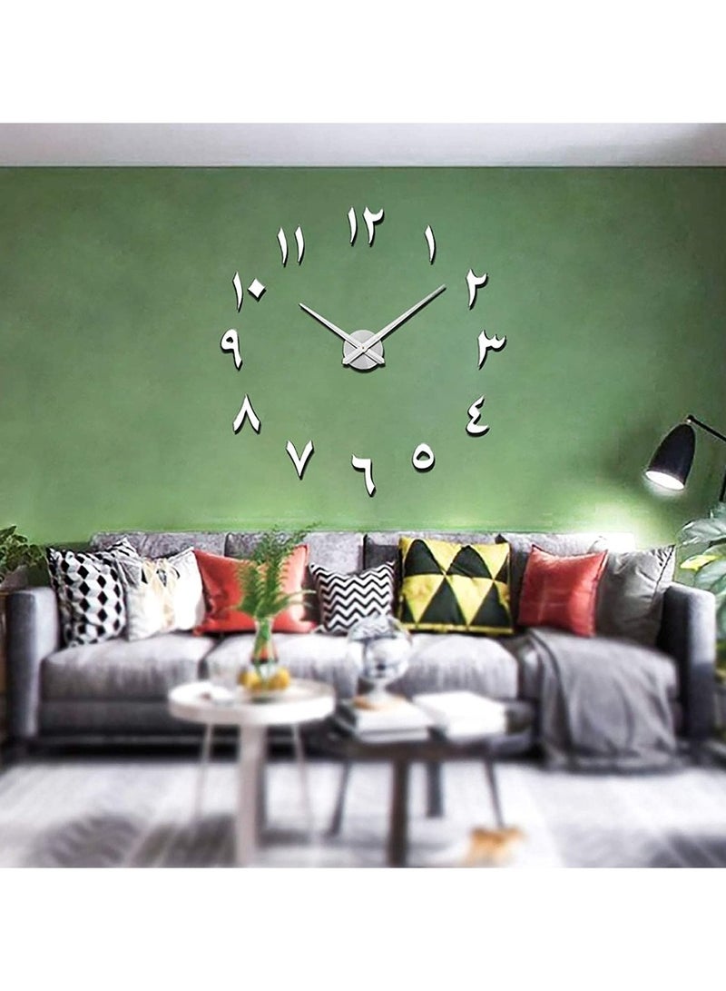Large DIY Wall Clock Modern 3D Wall Clock with Arabic Number