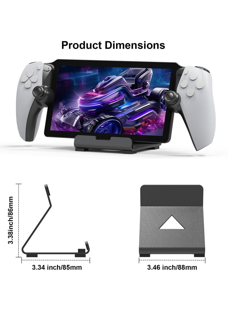 Stand Base Compatible with Ps5 Portal Remote Player, Frosted Aluminum Alloy Desktop stand with Anti-Slip Holder for Playstation Portal Handheld Console, And Mobile Phones