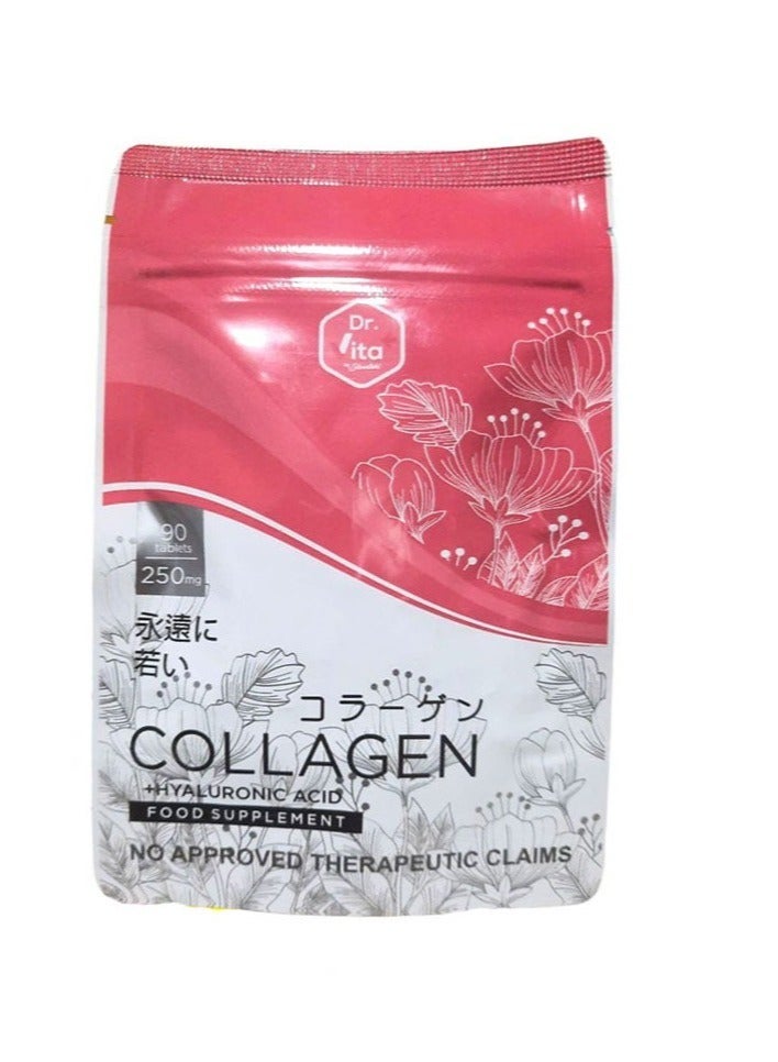 Dr. Vita Collagen + Hyaluronic Acid Food Supplement 250mg 90 Tabs