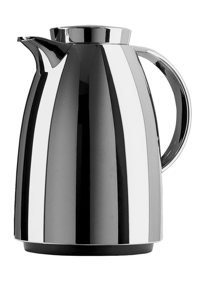 Emsa Auberge Vacuum Jug  Chrome 1Litre    Hot for 12 hours and cold for 24 hours Vaccum Jug Flask made in Germany Leak Proof
