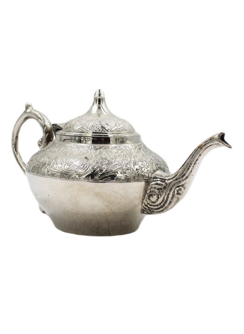 HANDMADE SILVER TEAPOT WITH CARVING WORK 22 X 11 CM