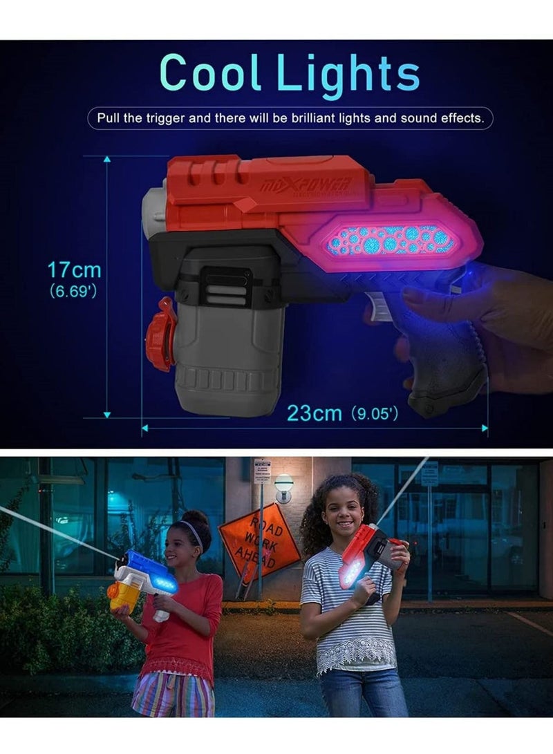 Electric Water Gun Battery Operated Squirt Guns with Cool LED Lights 300CC Long Range Water Blaster for Kids Adults Swimming Pool Beach Party Water Fighting Black