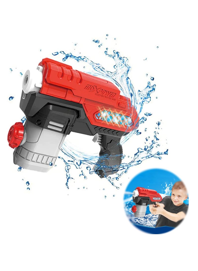 Electric Water Gun Battery Operated Squirt Guns with Cool LED Lights 300CC Long Range Water Blaster for Kids Adults Swimming Pool Beach Party Water Fighting Black