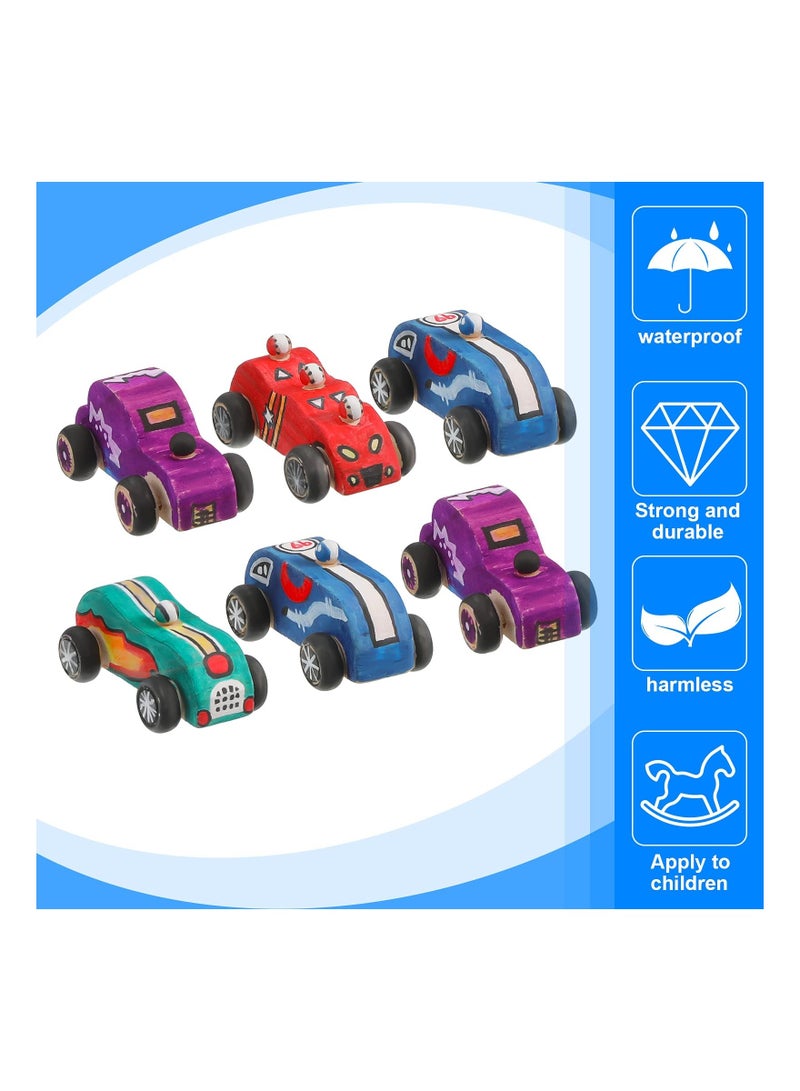 12 Pieces Unfinished Wooden Cars, Wood Diy Car Toys Wooden Car Crafts For Students Home Activities, Easy Woodworking And Family Time Set Painting Your Own Wood Car